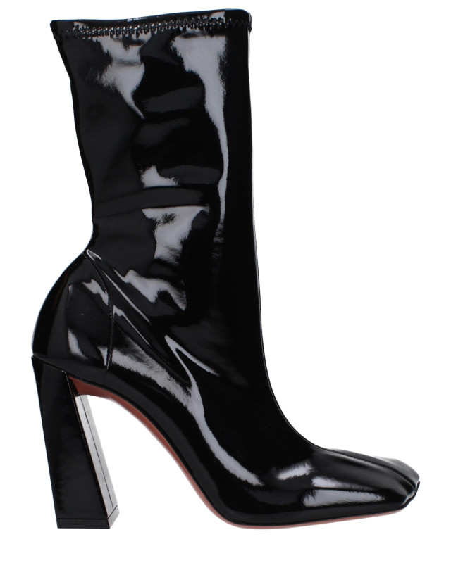 [Amina Muaddi] Ankle Boots SS25 MARINESTRECHBOOTIELATEXBLACK