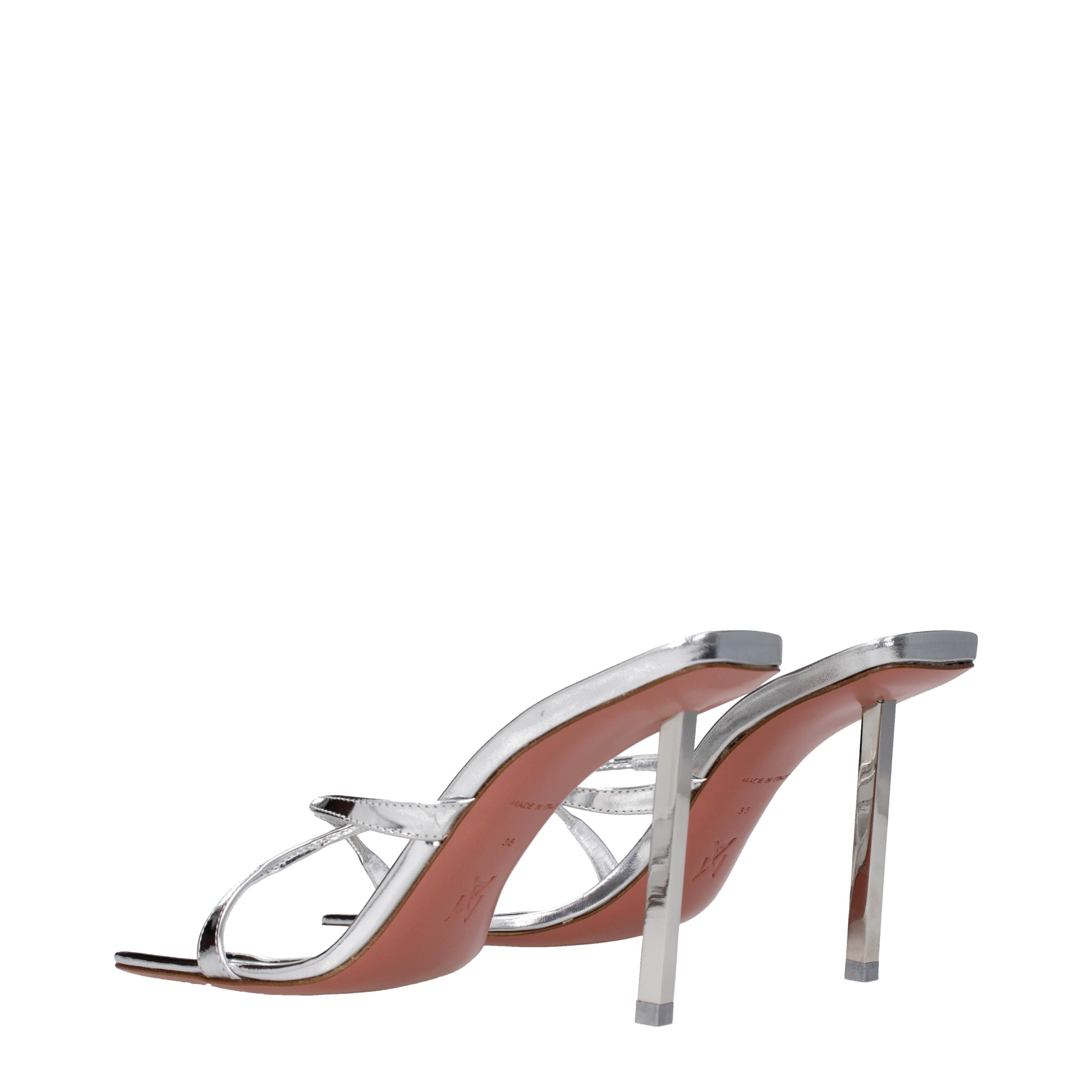 [Amina Muaddi] Sandals SS25 ADRIANASLIPPERMIRRORSILVER