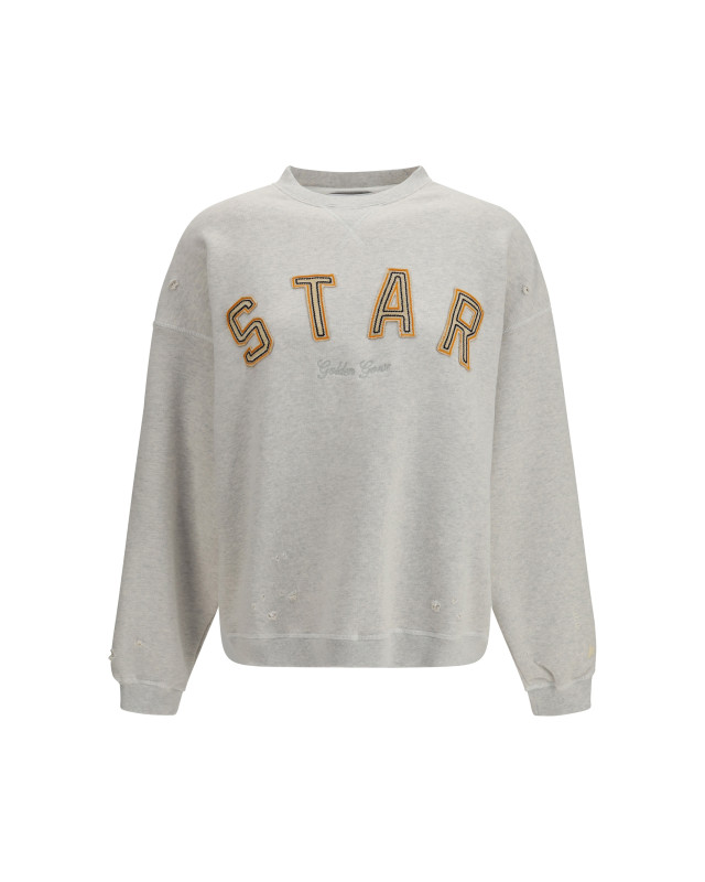 Sweatshirt crewneck in cotton with contrasting logo