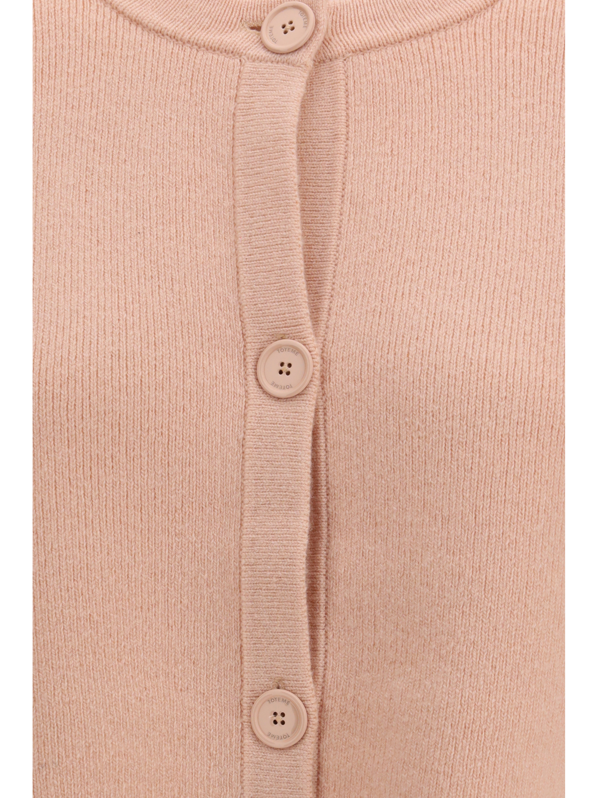 Cropped crewneck Cardigan with button fastening