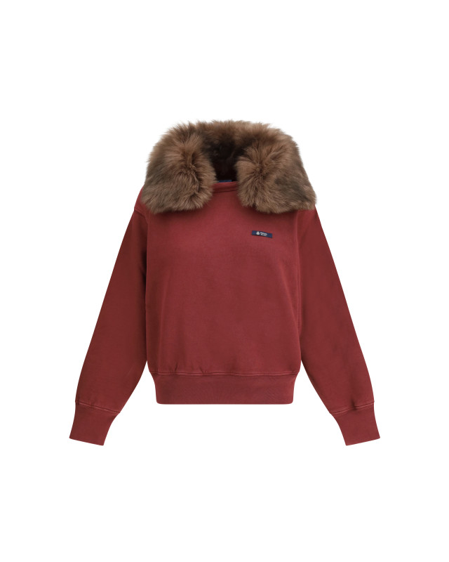 Sweatshirt with a shearling collar