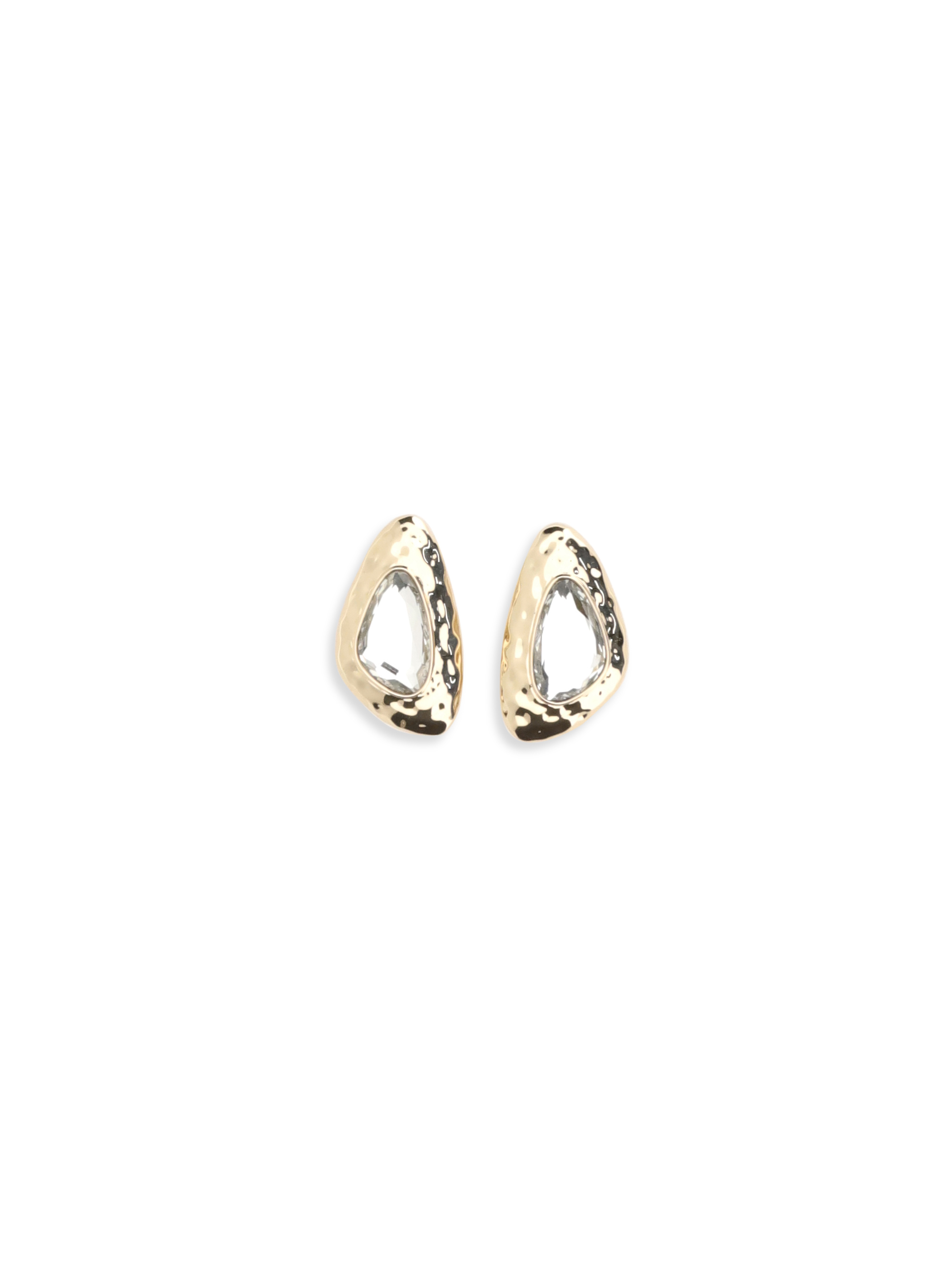 Golden Hammered Crystal Earrings