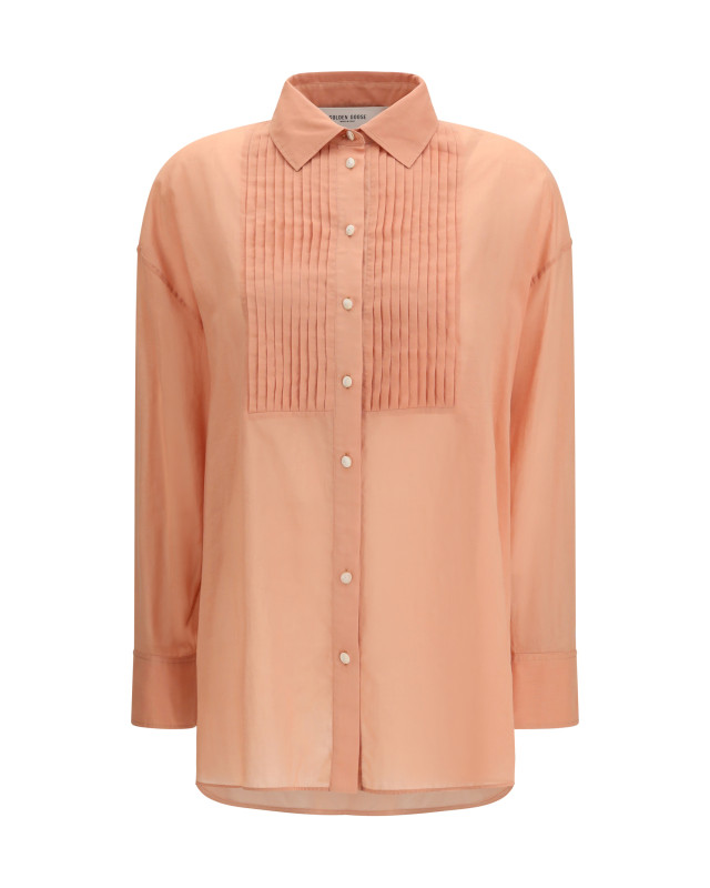 Oversized Shirt in cotton with pleated bib