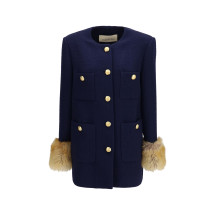 Wool tweed Caban Coat