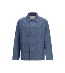 Patch-pocket chambray Overshirt