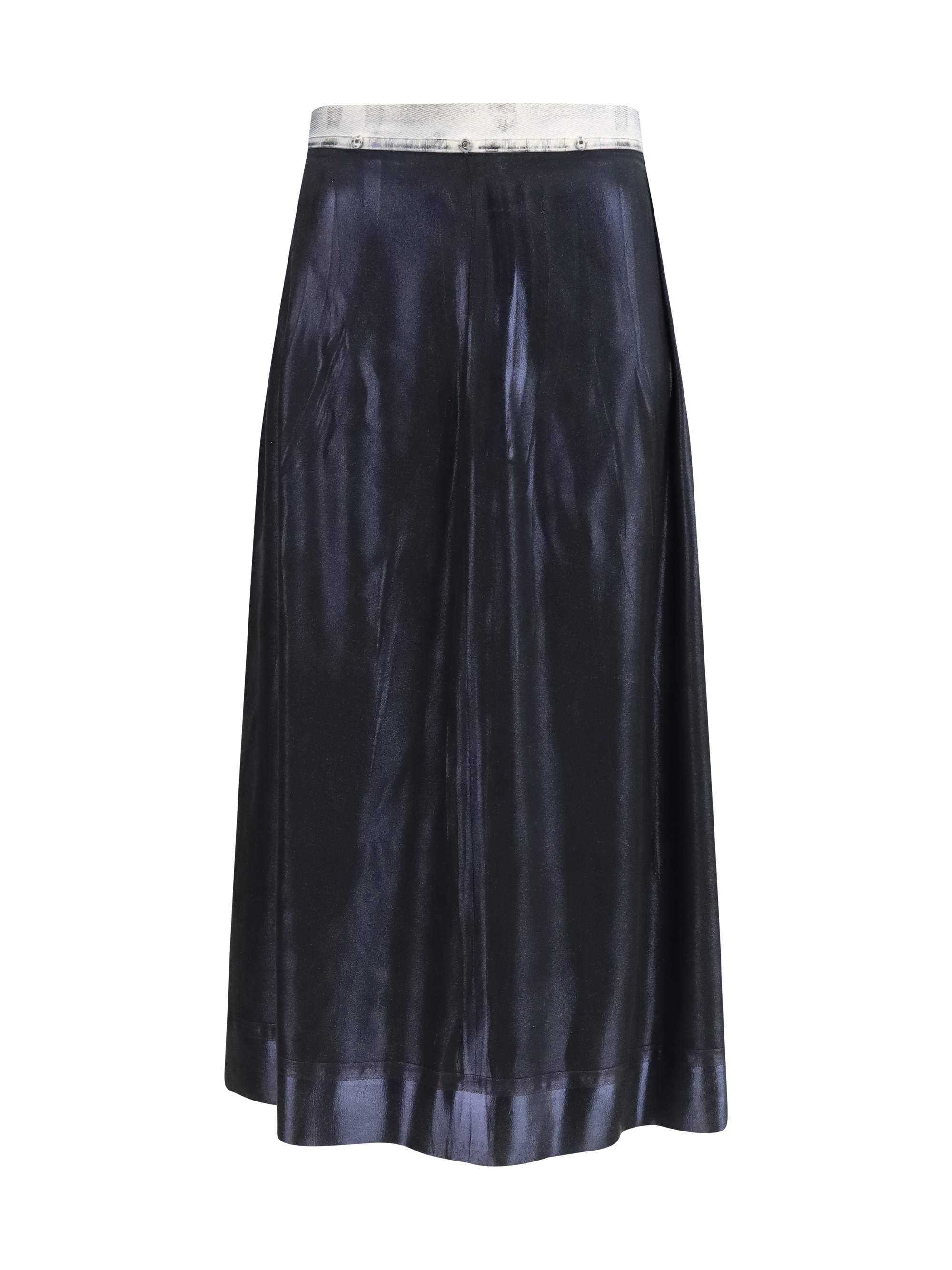 Foil-treated midi Skirt