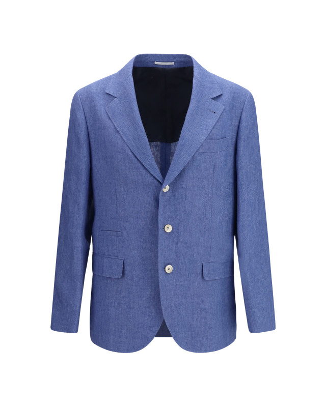 Deconstructed single-breasted Jacket in mélange linen