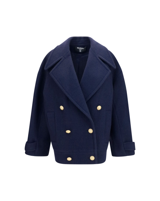Double-breasted wool Coat with buttons