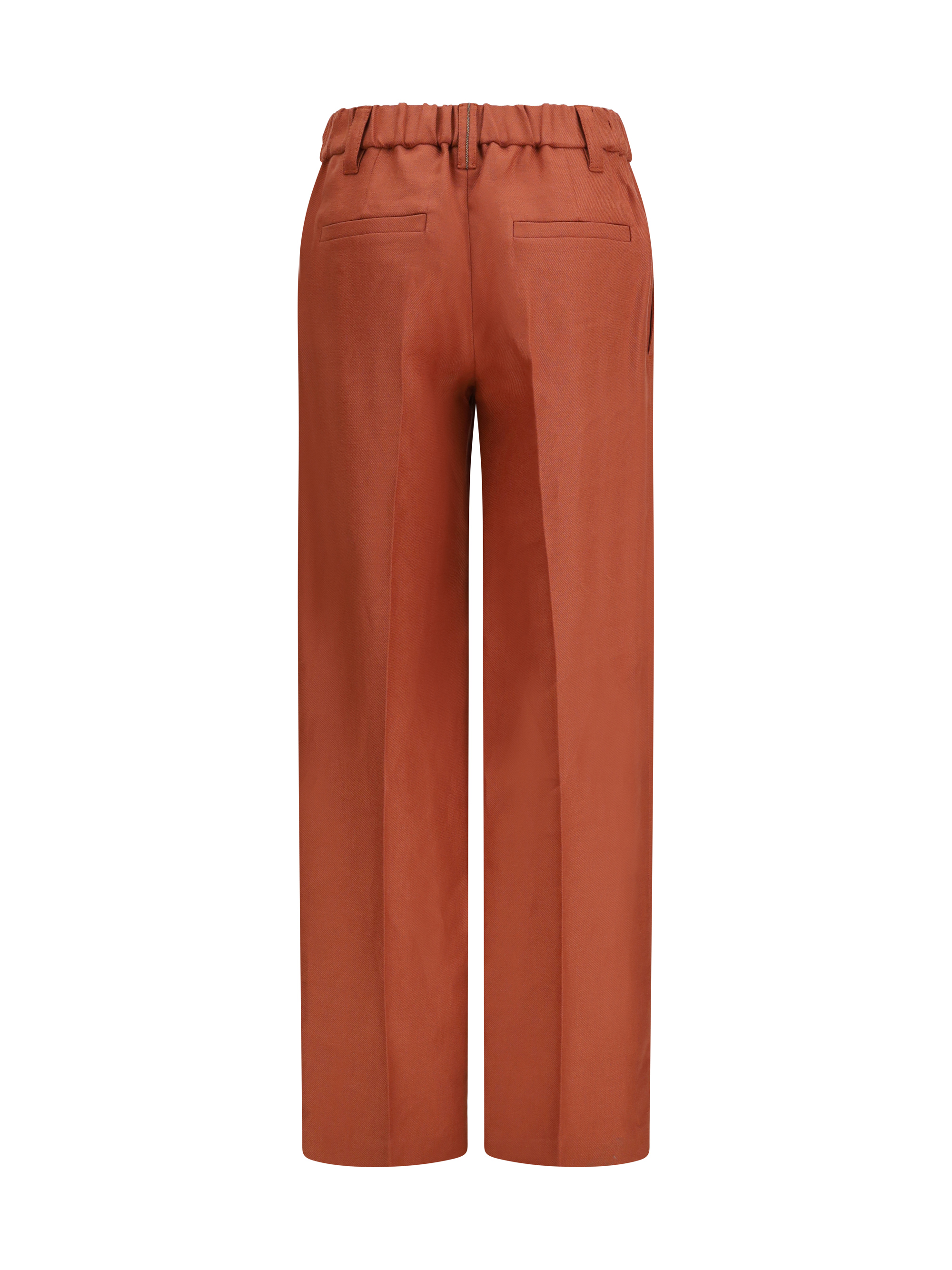 Wide-Leg Pants in linen with elastic waistband and belt loops