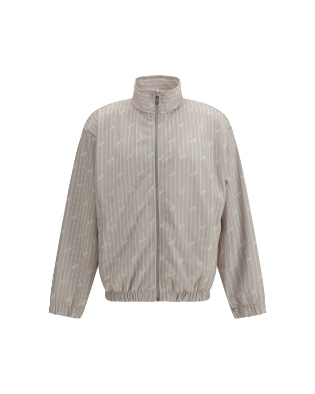 Pinstriped Track Jacket with all-over logo