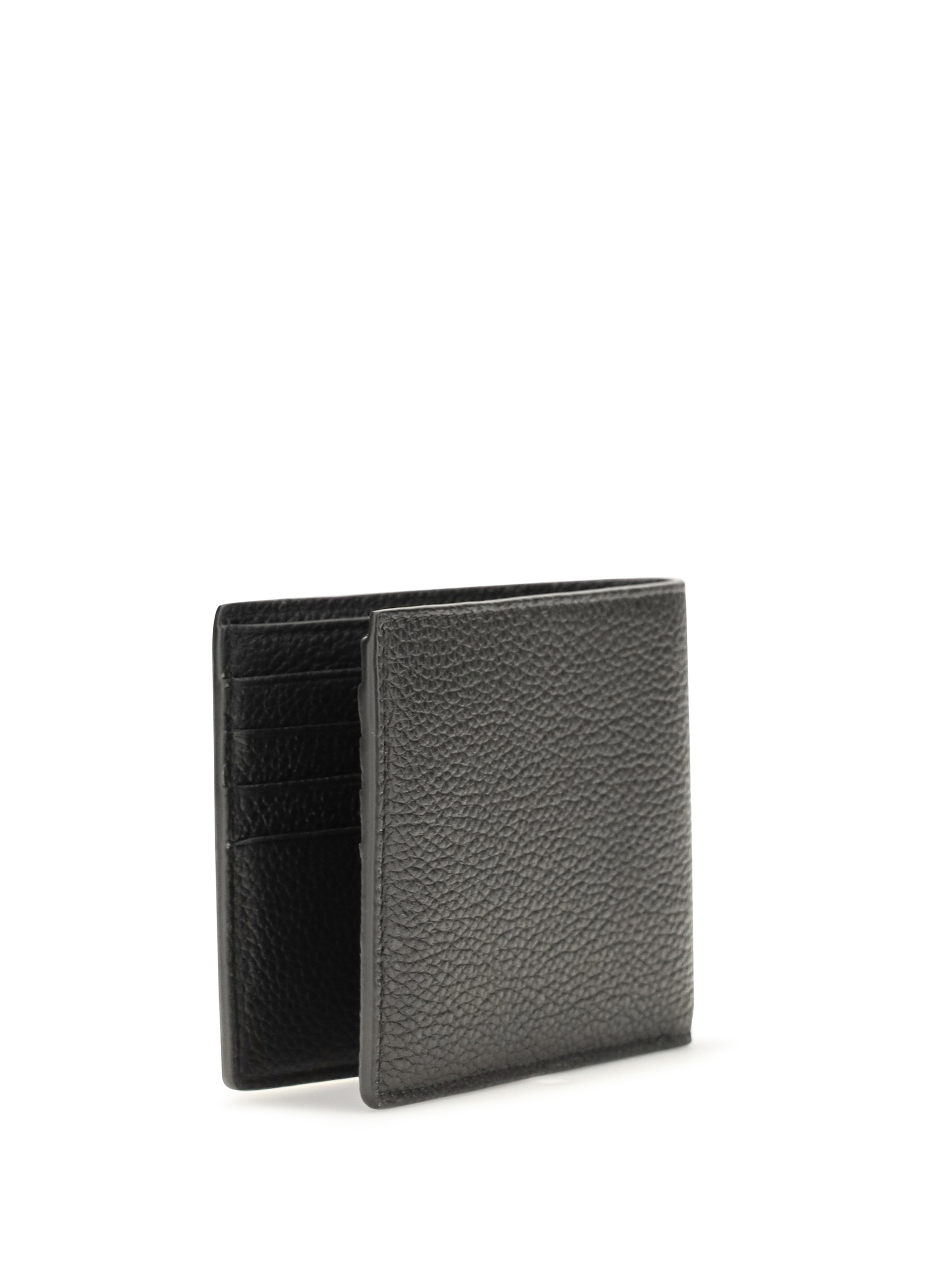 T Line bifold Wallet in grained leather