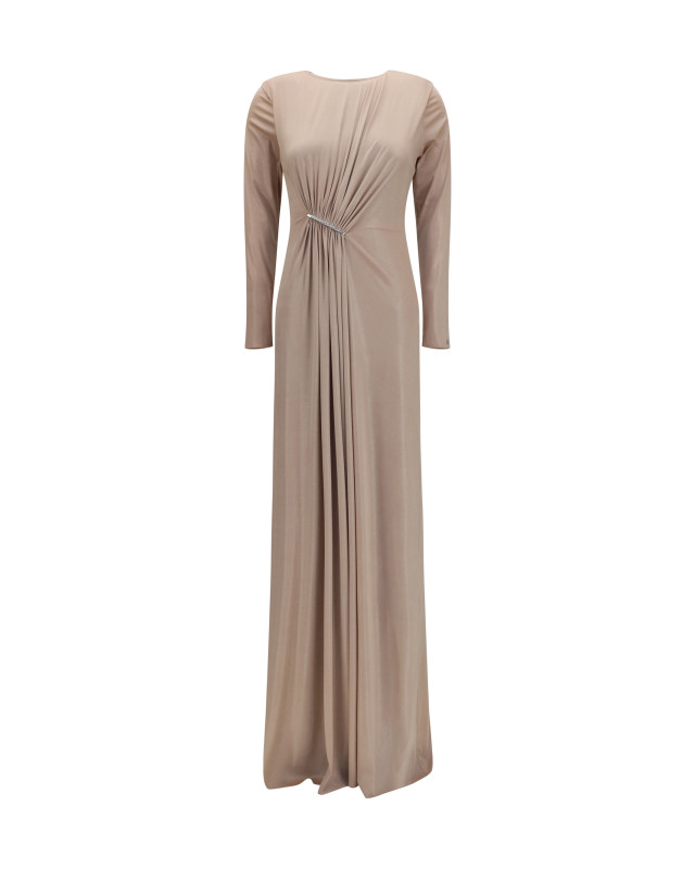 Long chiffon Dress with crystal detail