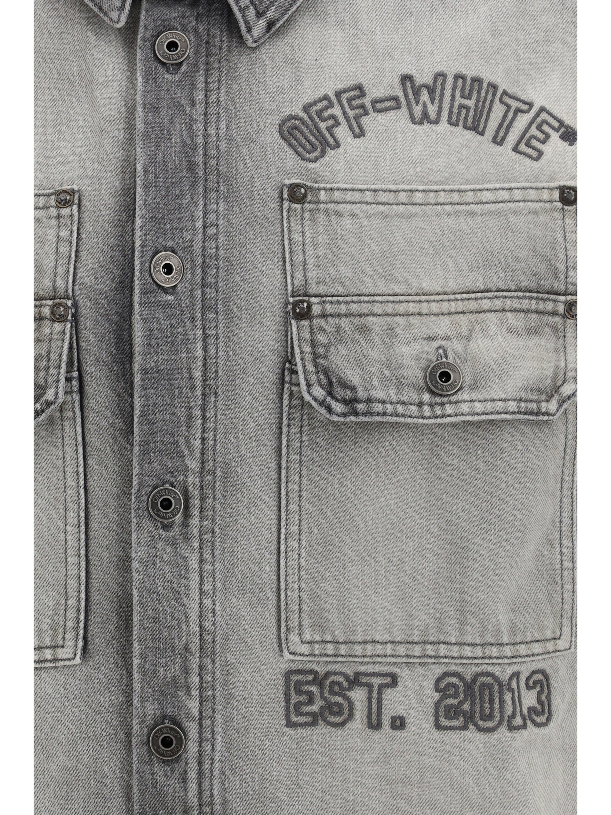 Diag Military Overshirt in denim