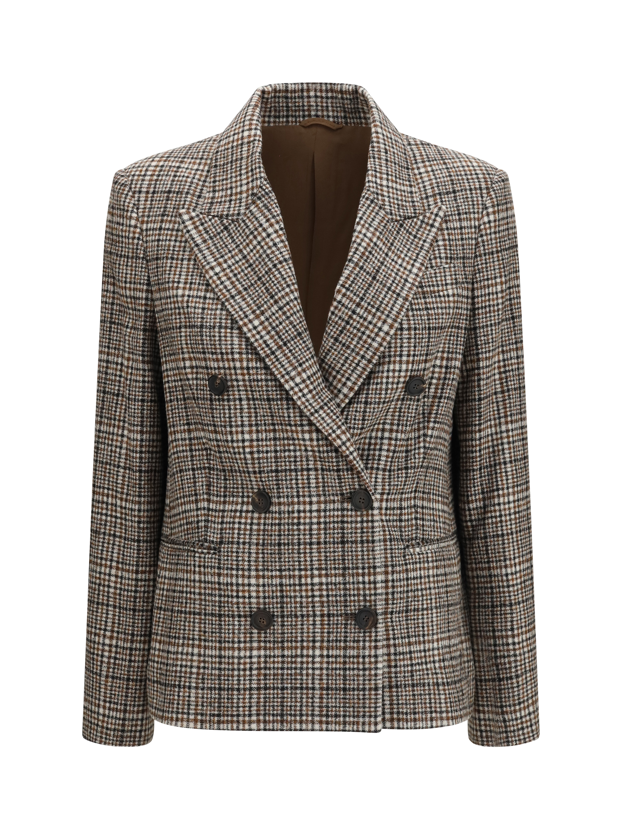 Double-breasted Jacket in alpaca and wool blend