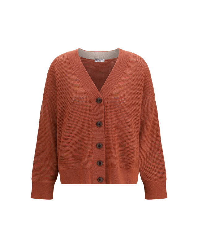 Cardigan in cashmere with V-neck