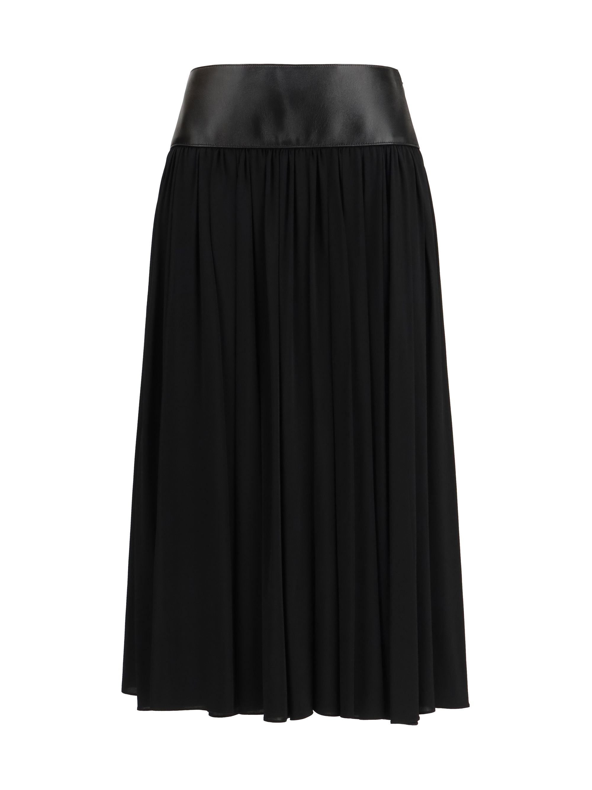 Skirt with leather belt