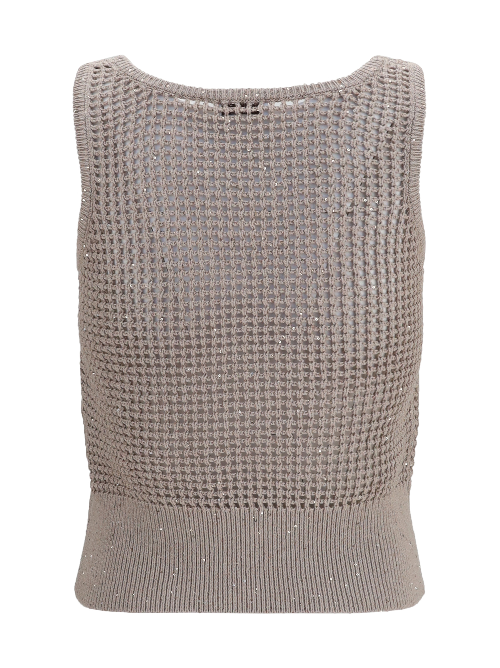 Perforated sequin Tank Top