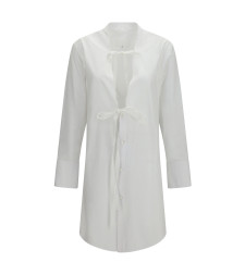 Raw-edge cotton mini Dress