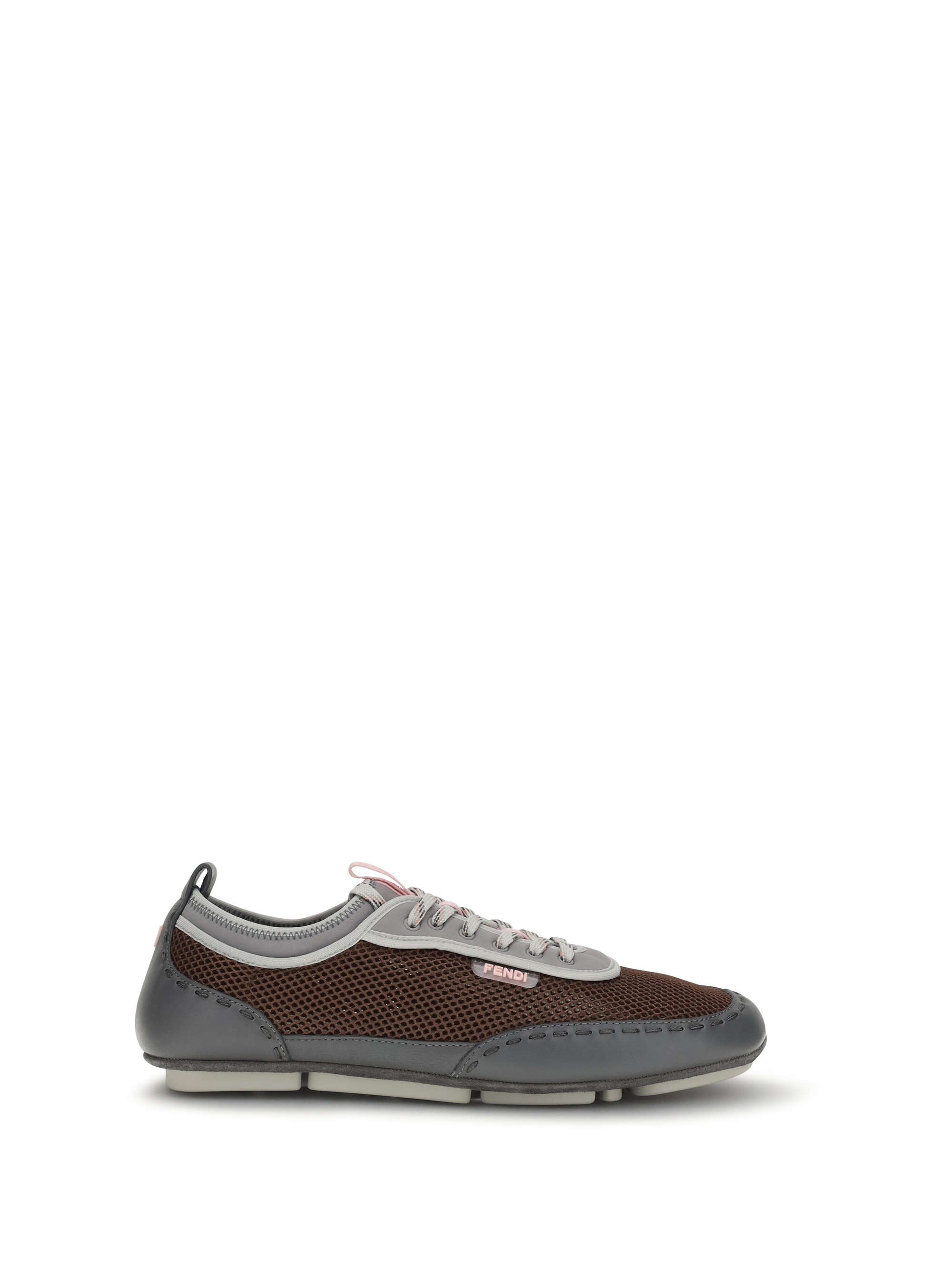 Leather and mesh Sneakers by Fendi