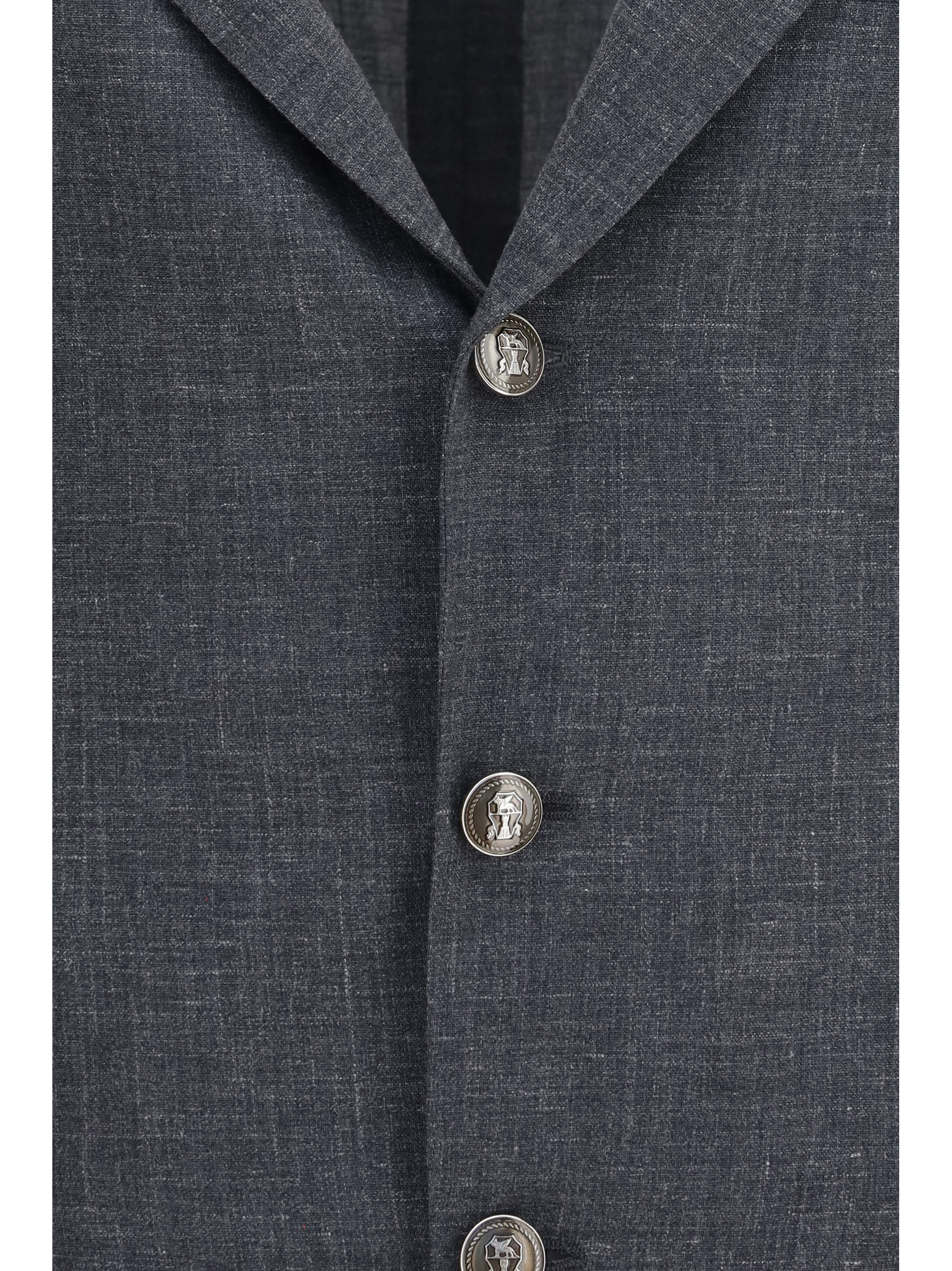 Deconstructed Jacket in flame-textured wool, silk, and linen