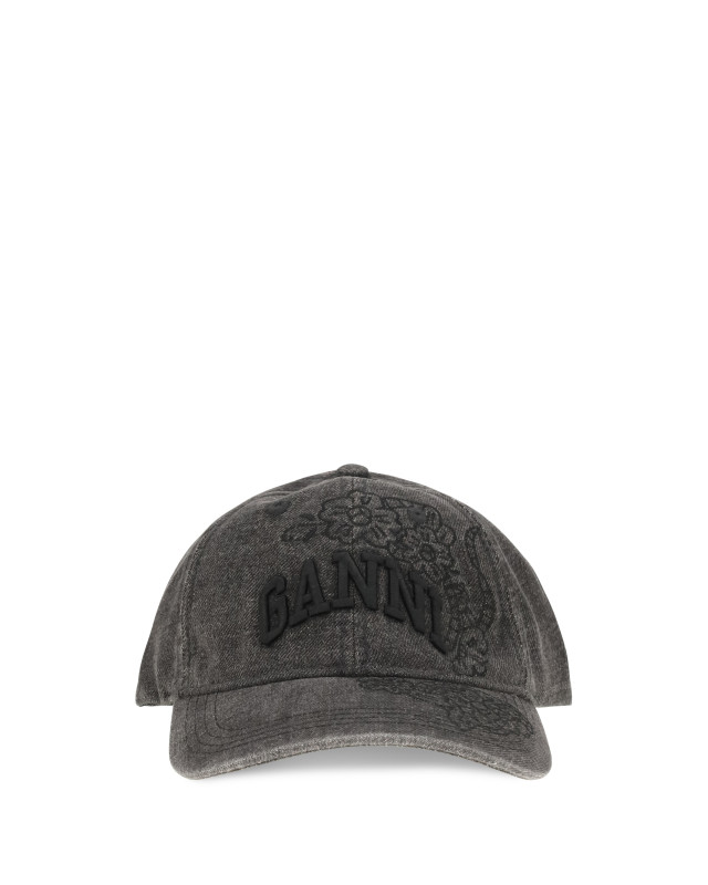 Baseball Cap in embroidered denim