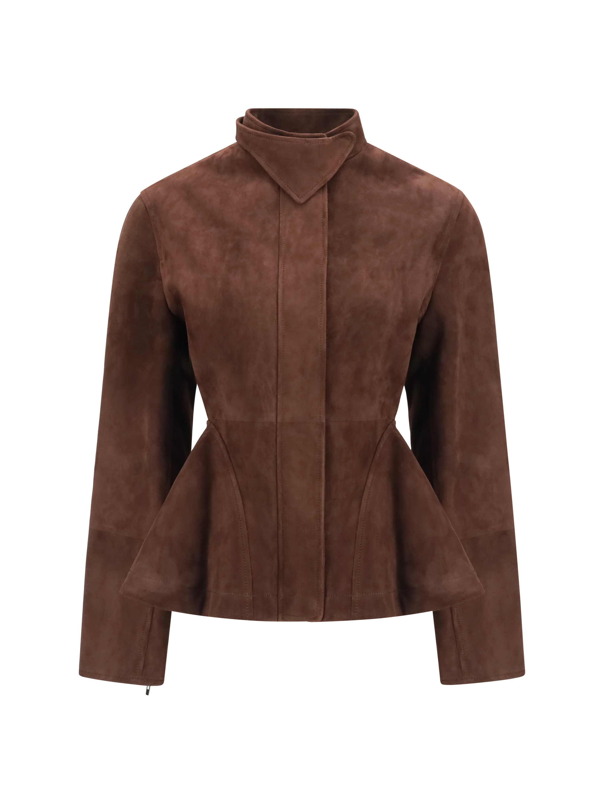 Peplum Jacket in suede goatskin