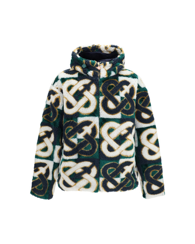 Monogram fleece Hooded Jacket