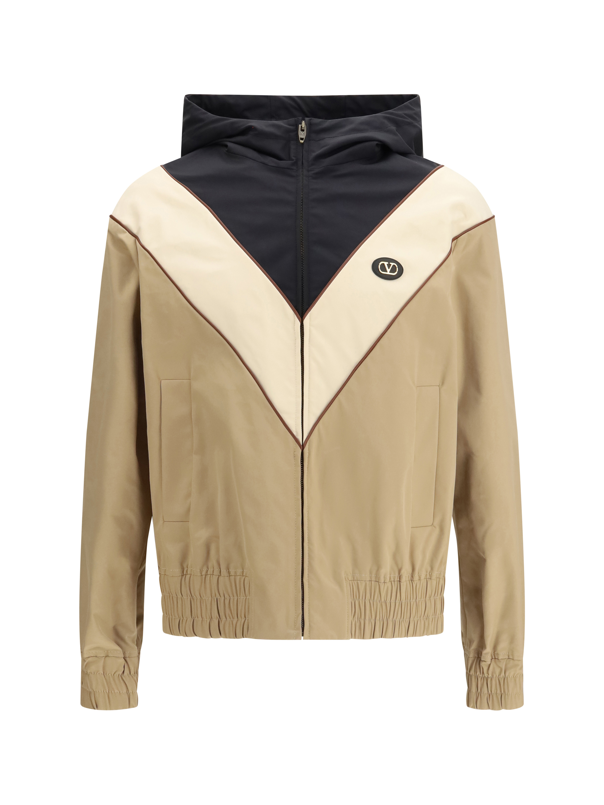 Nylon hooded windbreaker Jacket