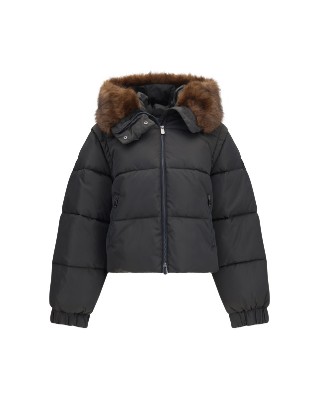 Godetia padded Down Jacket with faux fur