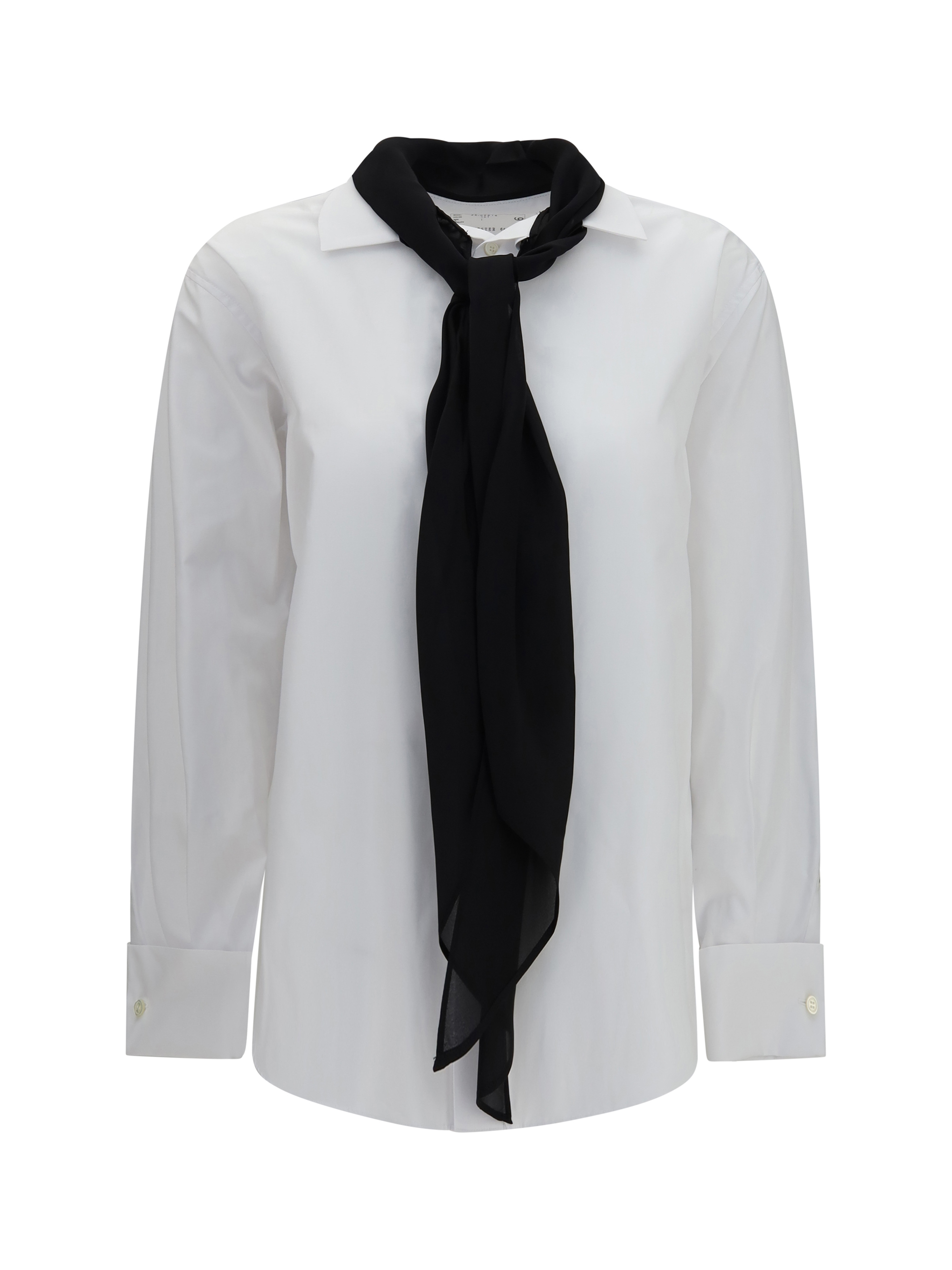 Cotton poplin Scarf Shirt