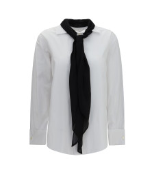 Cotton poplin Scarf Shirt