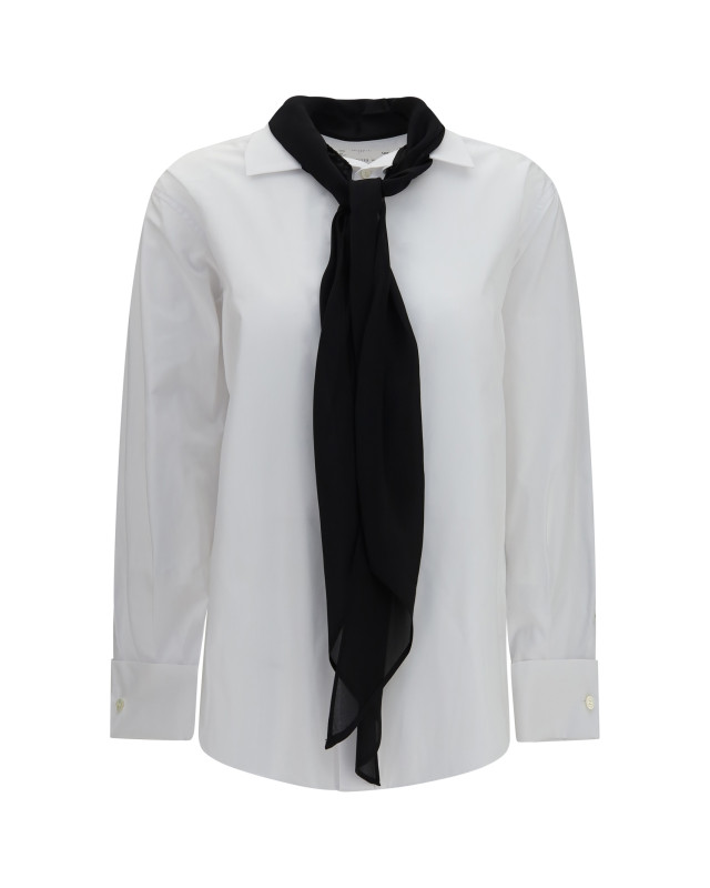 Cotton poplin Scarf Shirt