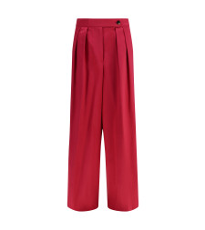 Wide pleated Pants in washed cotton and acetate