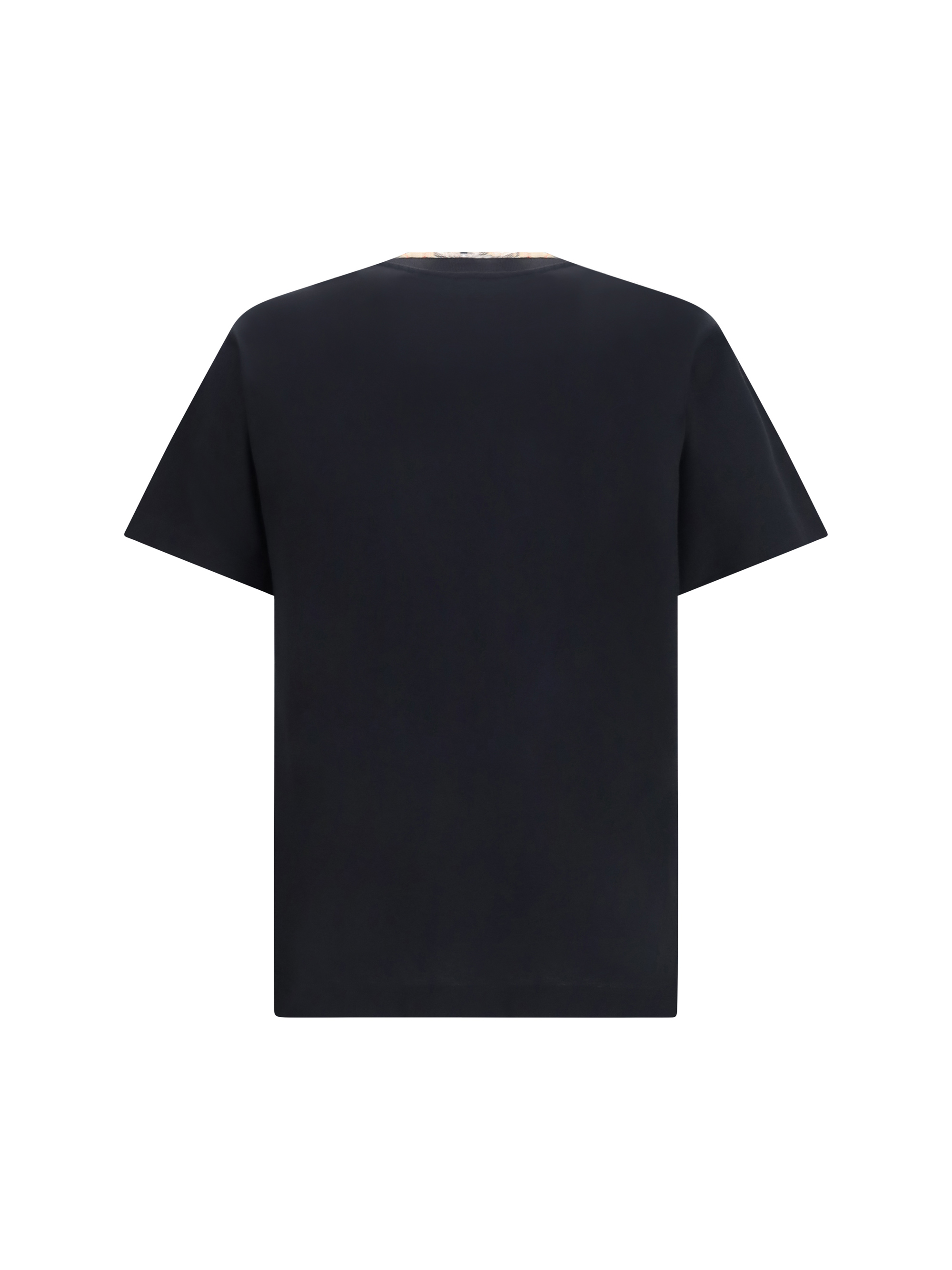 Cotton T-shirt with Check Trims