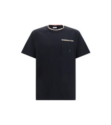 Cotton T-shirt with Check Trims