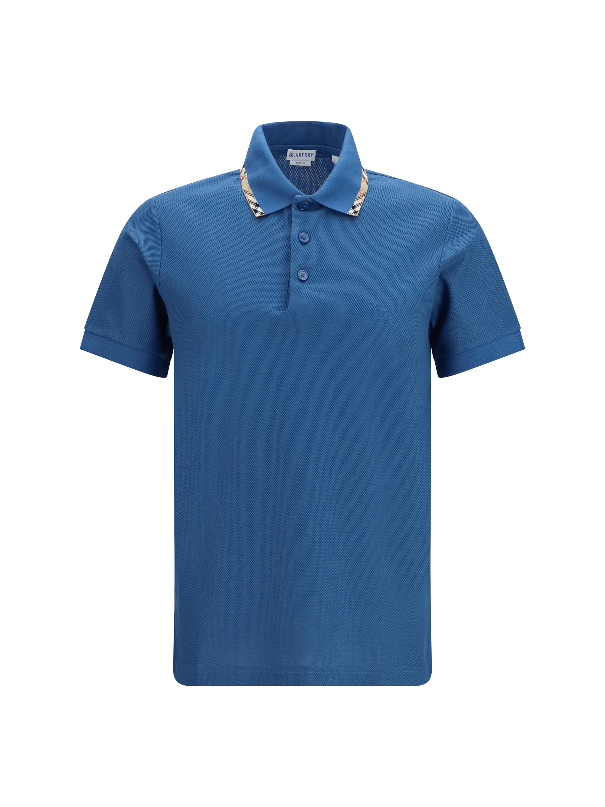 Cotton Polo with Check trims