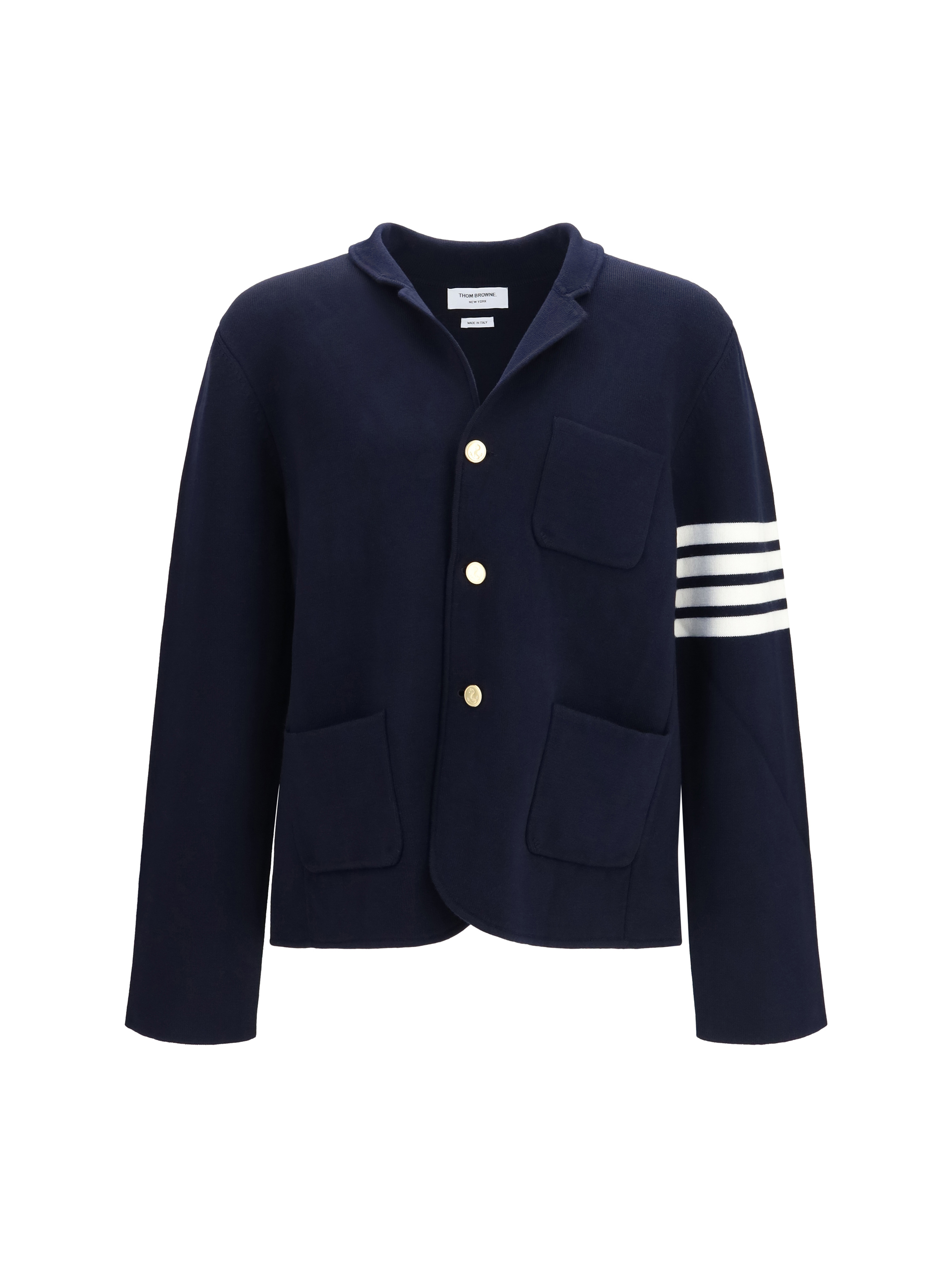 Single-breasted wool Jacket with four-bar sleeve detail