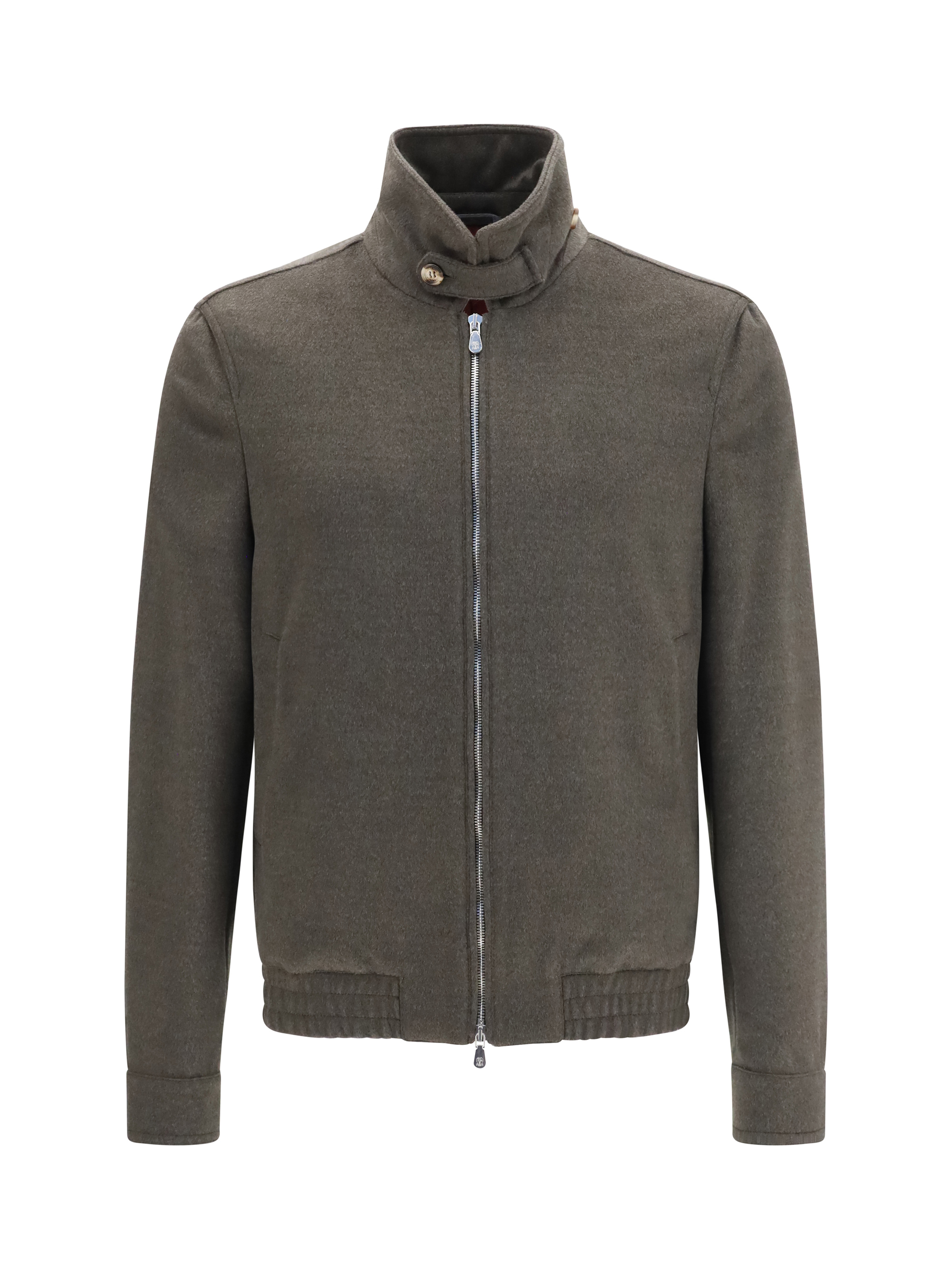 Wool zip Jacket with high collar