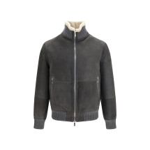 Shearling Jacket with zip and high neck