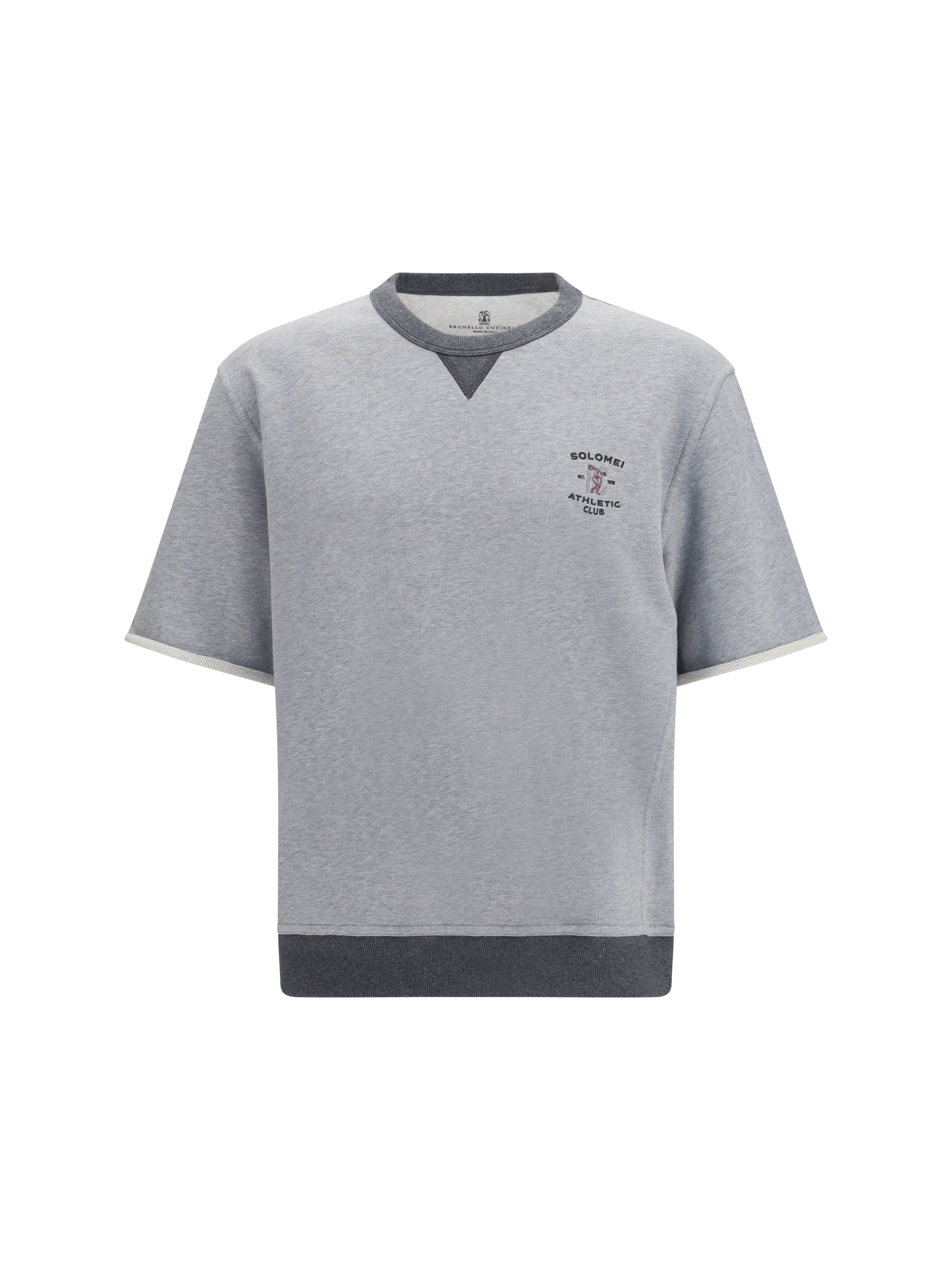 Melange fabric T-shirt