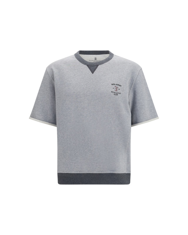 Melange fabric T-shirt