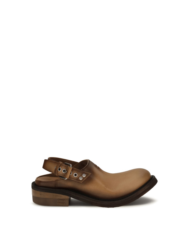 Foule leather Mules