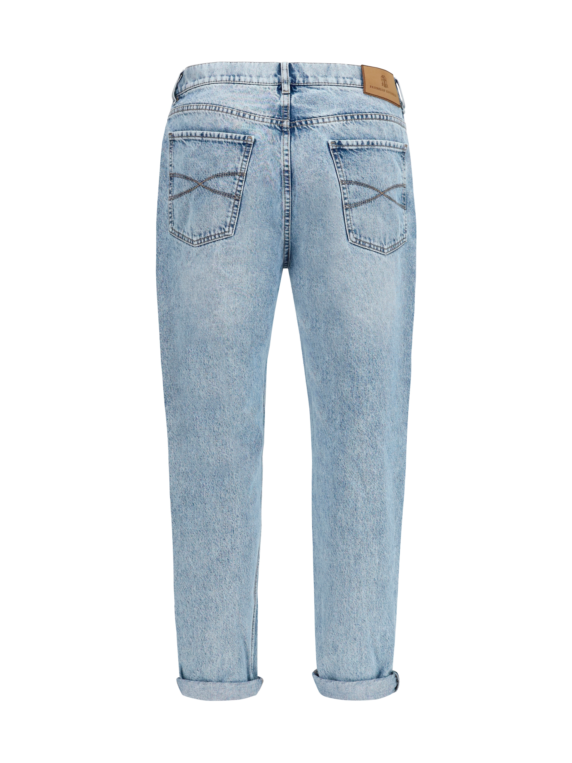 Straight-leg turn-up Jeans