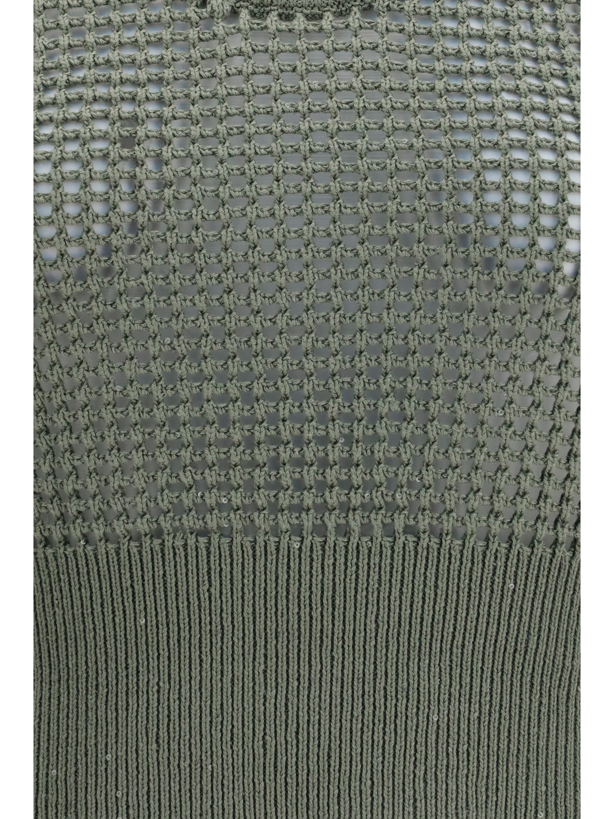 Perforated sequin Tank Top