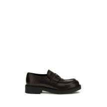 Brushed leather Loafers with triangle logo