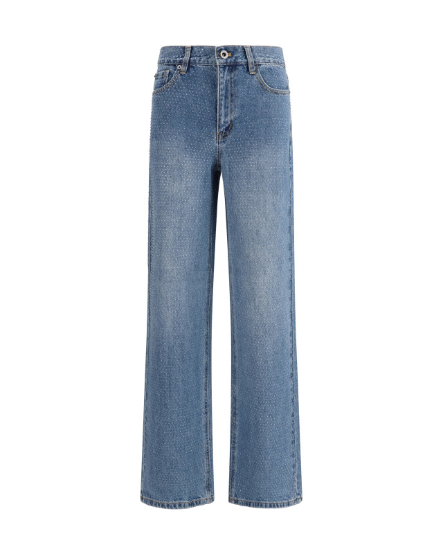 Straight-leg Jeans with all-over rhinestones