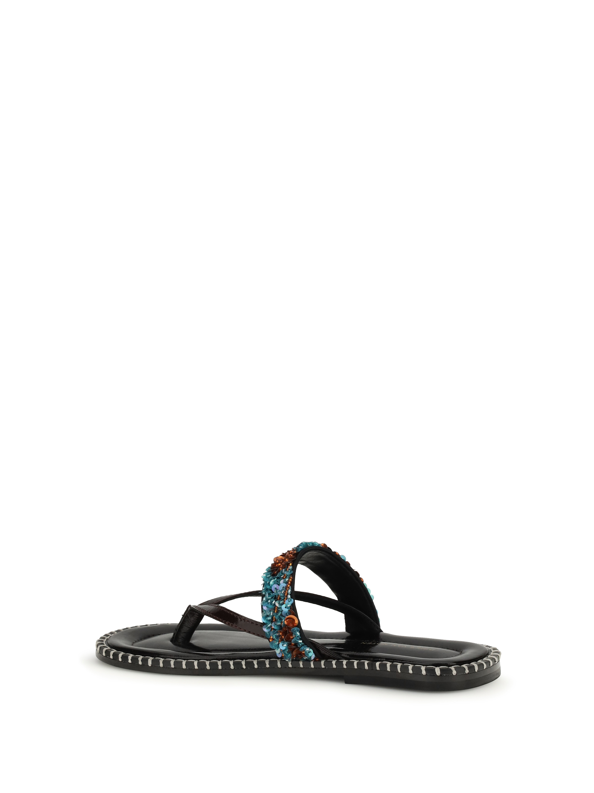 Slip-on leather Sandals with sequins