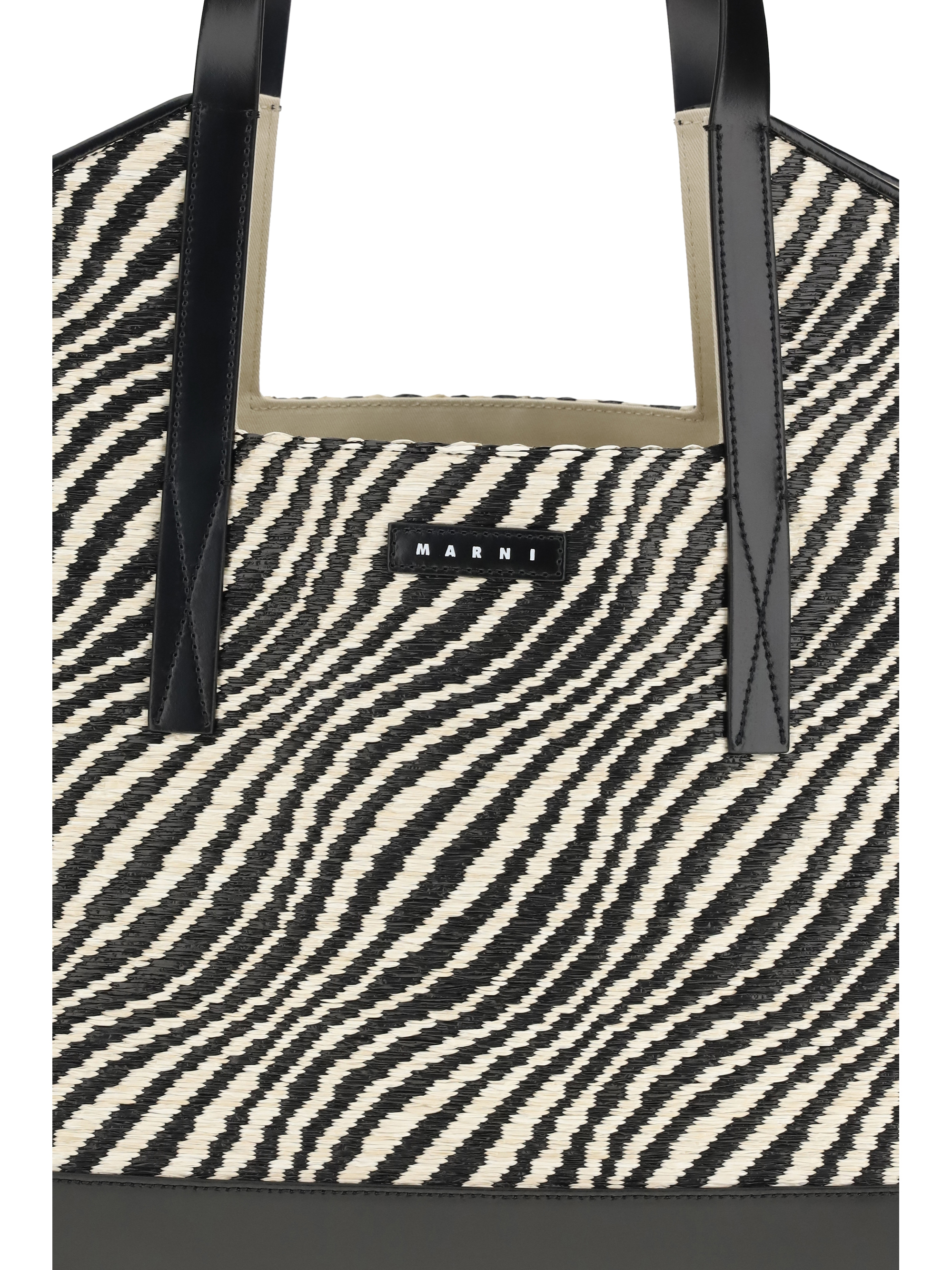 Raffia effect fabric Tote Bag
