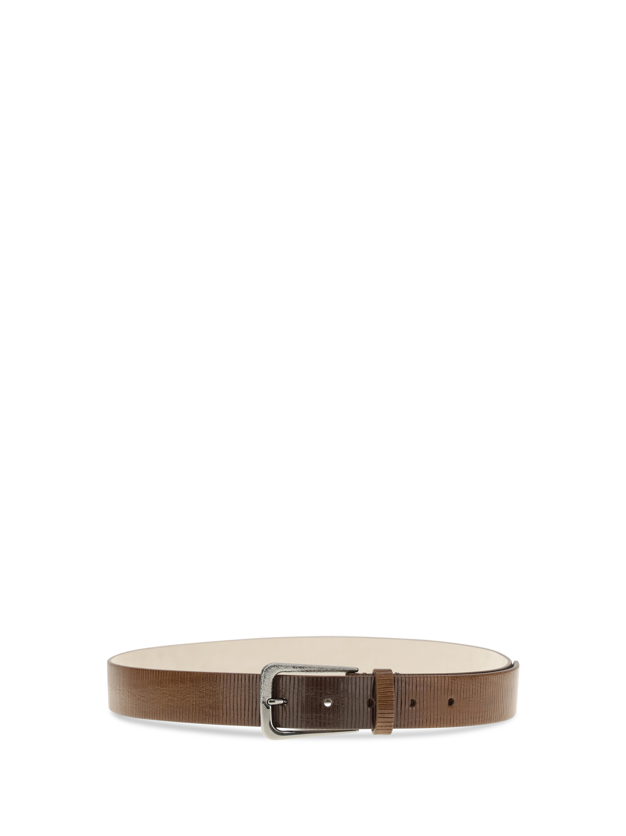 Carved leather Belt with Shimmering Buckle
