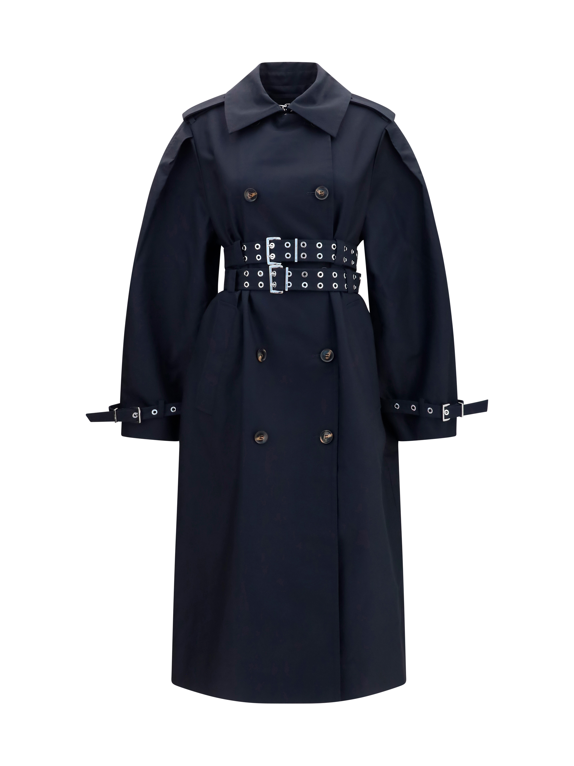 Double-breasted cotton Trench Coat with double belt